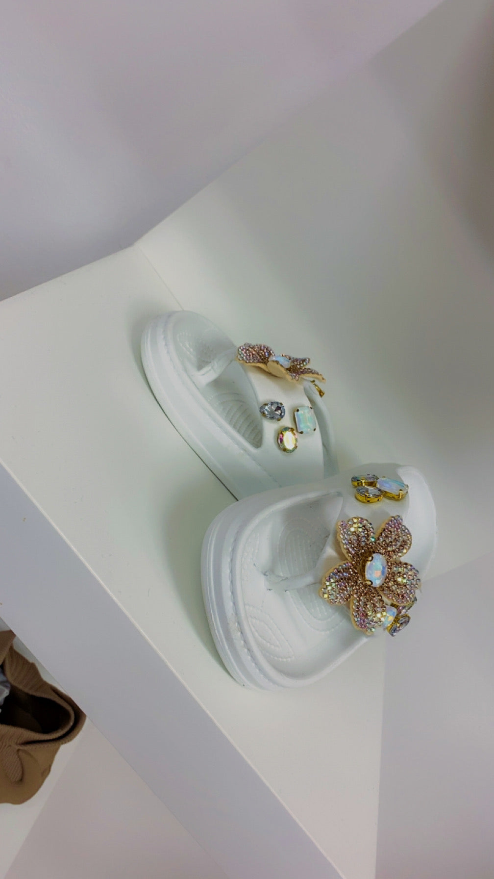 Girls Bejeweled Foam Sandals